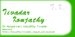 tivadar komjathy business card