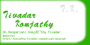 tivadar komjathy business card